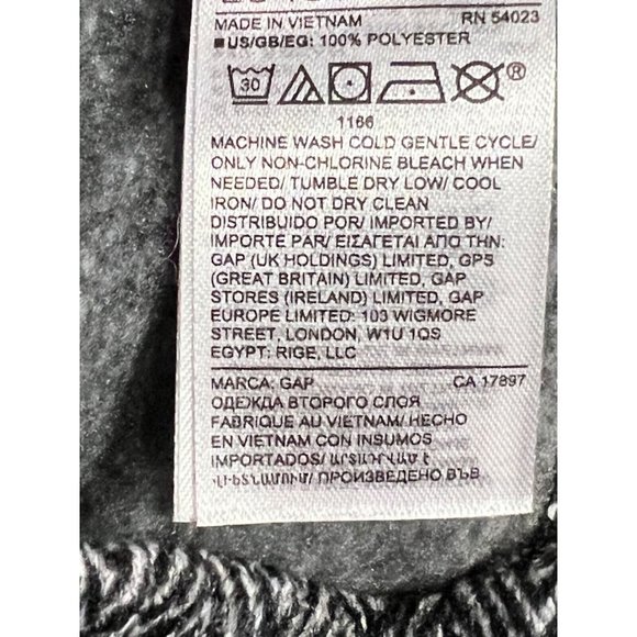 NWT GAP Baby Boy Fleece Pants Sz 12-18M Black Gray Chevron Pull-On - Picture 4 of 4